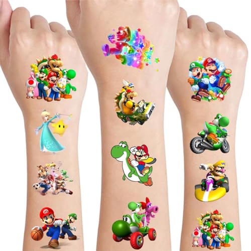 60 Pcs Cartoon Temporary Tattoos for Kids - Waterproof Party Favors