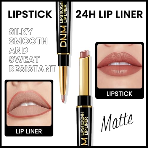 Velvet Matte Lipstick & Liner Combo Set - 2-in-1 Dual End