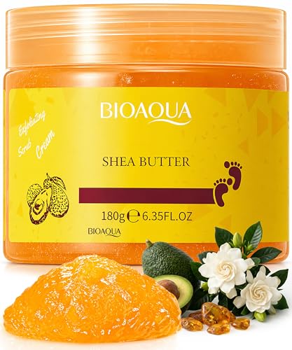 BIOAQUA Exfoliating Foot Scrub Cream with Shea Oil for Calluses, 180g