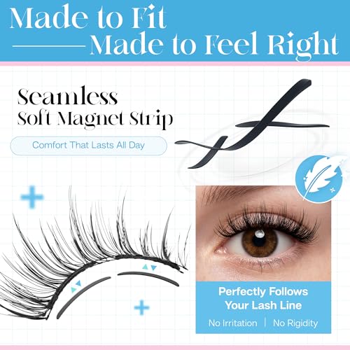 CALAILIS Magnetic Eyelashes Kit with Applicator - Soft & Reusable