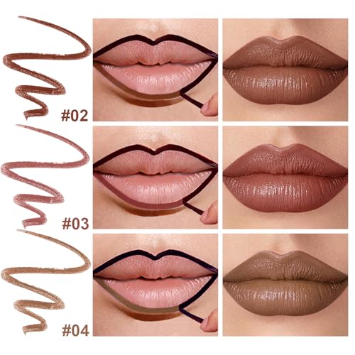 3 Colors Peel Off Lip Liner Stain Kit with Tweezer, Waterproof