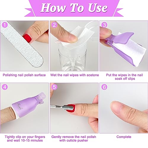 1000 Pcs Lint Free Nail Wipes & 2 Cuticle Pushers - Gel Remover Pads