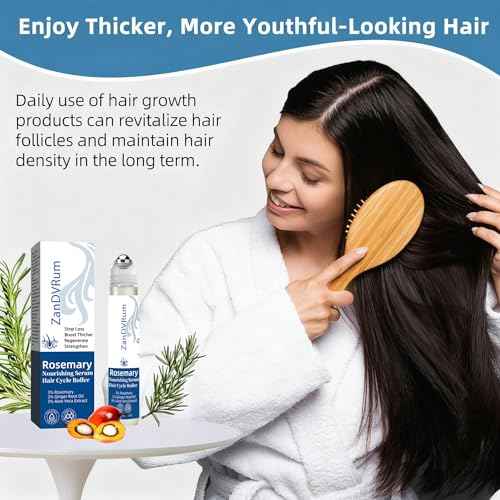 Rosemary Hair Growth Serum Roll-On for Thinning Hair with Saw Palmetto & Tea Tree ? Lightweight, Non-Greasy Scalp Oil for Hair Regrowth Support