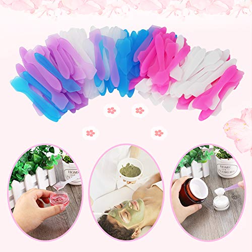 300 Pack MINI Makeup Spatulas, Reusable Cream Tip Spatulas Frosted Cosmetic Spatulas Scoops by Accmor