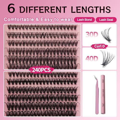 Felmynor Lash Clusters Kit - DIY Eyelash Extensions 9-18mm