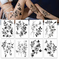 Temporary Tattoo Stickers for Women - 8 Sheets Large Flower