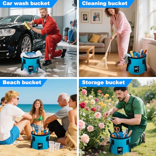 5 Gallon Collapsible Bucket with Handle - Portable Car Wash