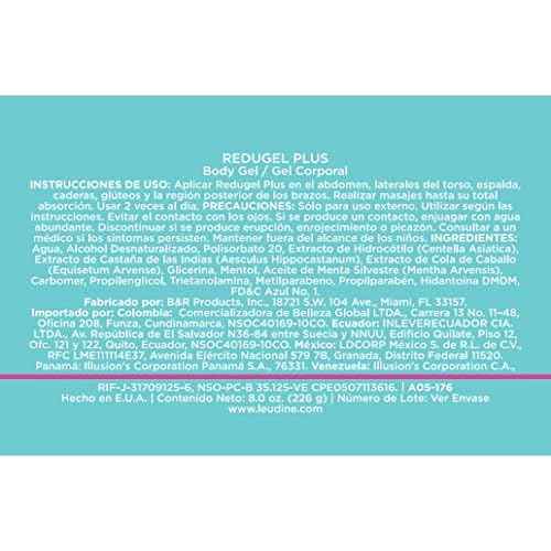 L¡¯EUDINE Redugel Plus Skin Tightening Cream ? Pack of 3 ? 8oz Anti Cellulite Cream with Mint Oil, Field Horsetail, Marine Algae, Maca Extract ? Powerful Non-Greasy Formula ? Firming and Toned Skin