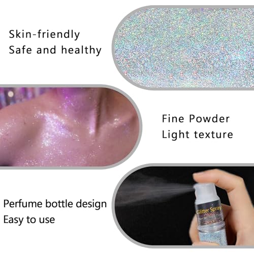 Holographic Glitter Spray for Hair & Body - 10g Meilury