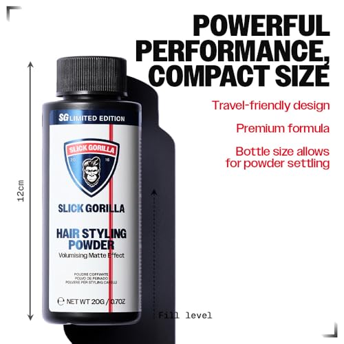 Slick Gorilla Matte Hair Styling Powder for Men, 0.70 oz