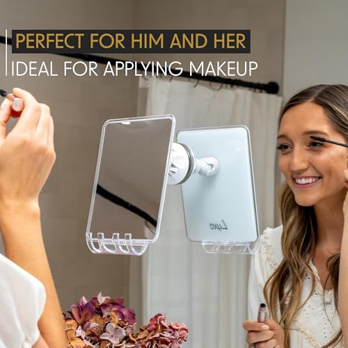 Fogless Shower Mirror for Shaving with Suction Cup & Razor Holder