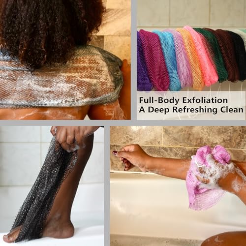 African Exfoliating Net Sponge, 2-Pack Body Scrub Loofah