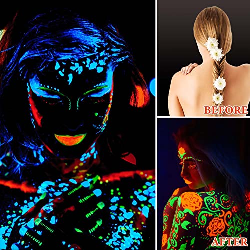Glow in the Dark Face Paint Set - 12 Colors Neon Body Makeup
