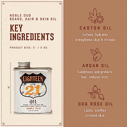 18.21 Man Made Man Sweet Tobacco & Spiced Vanilla Beard, Hair & Skin Oil 2-Set Bundle, All Hair & Skin Types for Men, Strengthens and Moisturizes in a Manly Aroma