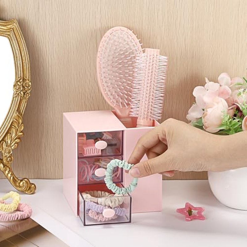 3-Tier Hair Accessories Organizer with Brush Holder