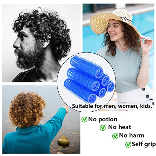 Heatless Self Grip Small Hair Rollers Set with Rat Tail Comb - 18 Pack