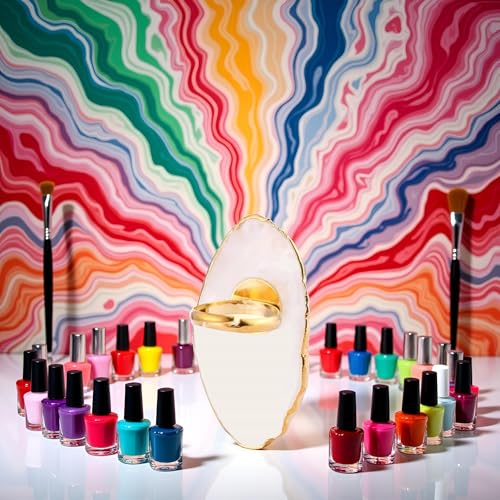 Yellow Resin Nail Art Palette Nail Mixing Palette Polish Holder Drawing Color Palette Nail Art Painting Palette Manicure Tool,Attractive Processed Makeup Palettes