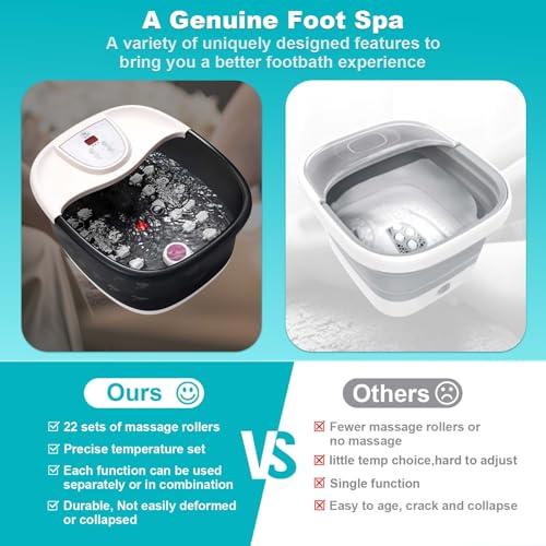 Foot Spa Bath Massager with Heat & 22 Massage Rollers