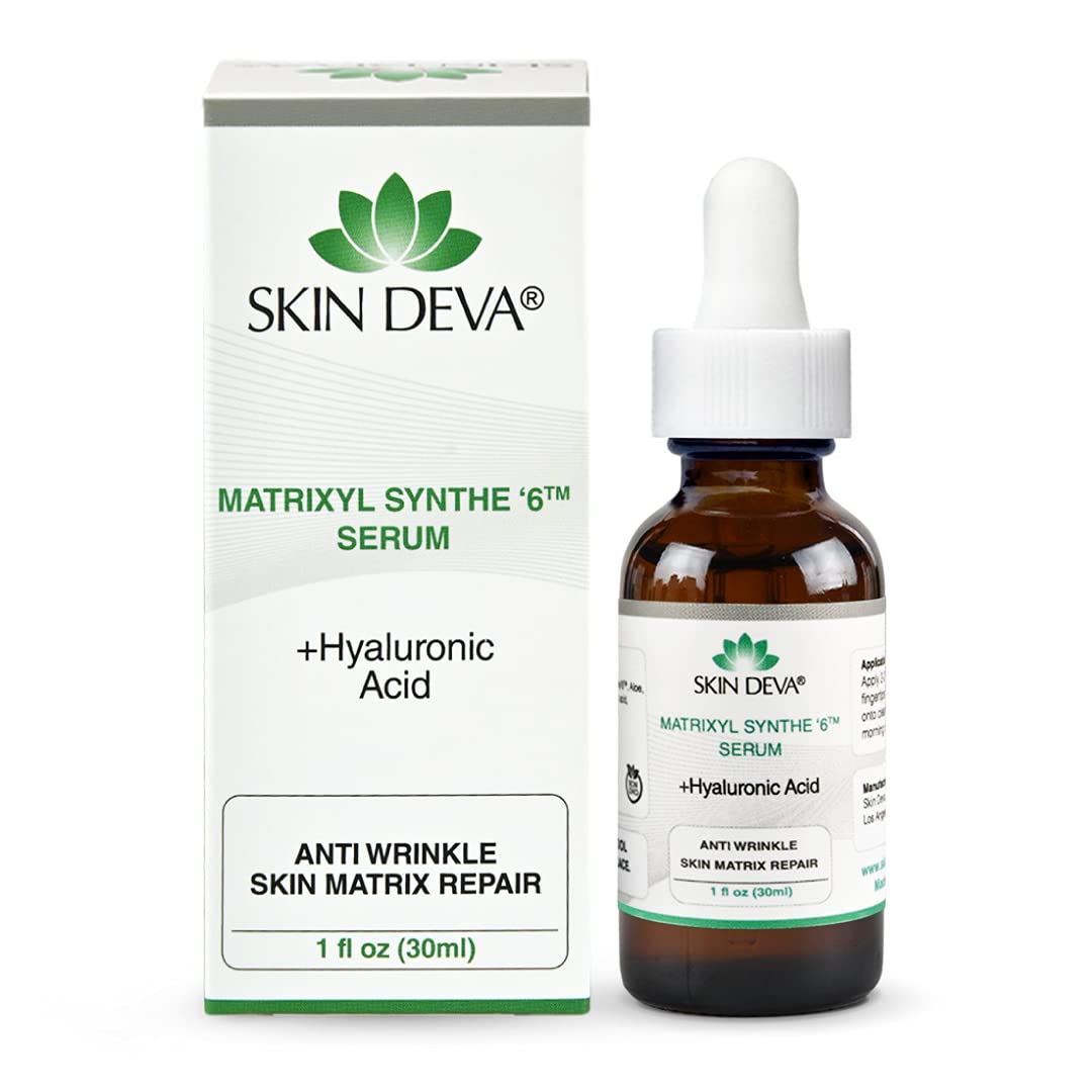 SKIN DEVA Matrixyl Synthe 6 Hyaluronic Acid Serum Anti Aging Serum Facial Serum Shrinks Pores and Keeps Skin Hydrated