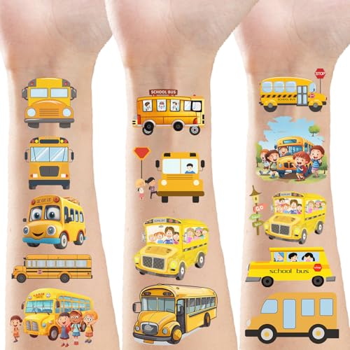 280 Piece School Bus Temporary Tattoo Set - Back to School