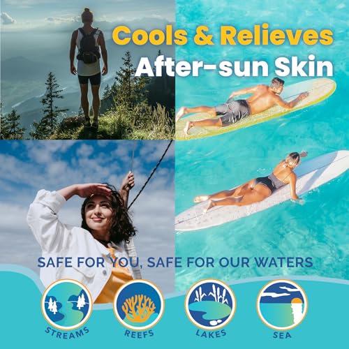 STREAM 2 SEA Sun & Sting Aloe Soothing Gel for Face & Body, Organic Aloe Vera Gel for Sunburn Relief, Travel Size Aloe Vera Gel for Skin, Natural After Sun Care, Pure Aloe After Sun Gel, 2.5 Fl oz