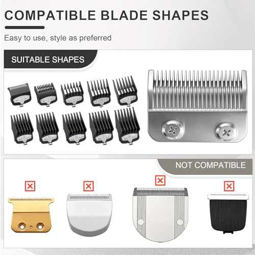 Black Clipper Guard Set Compatible with Wahl Hair Clippers - 10 Sizes