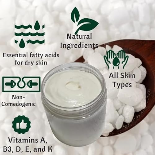 Tallow and goat milklBody Butter, Natural Moisturizing Cream for Dry, Itchy, Cracked Skin, Handmade Diaper Rash (Unscented)
