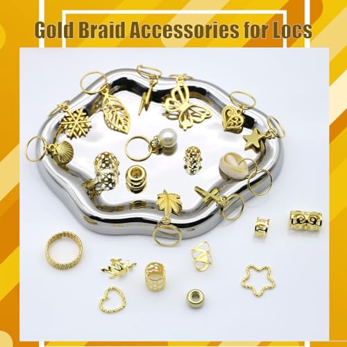 300 Gold Hair Jewelry Cuffs for Braids, Locs & Dreads