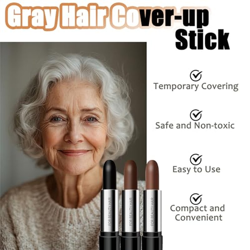 Hair Color Touch-Up Stick, Gray Hair Coverage Pen, 4-Pack
