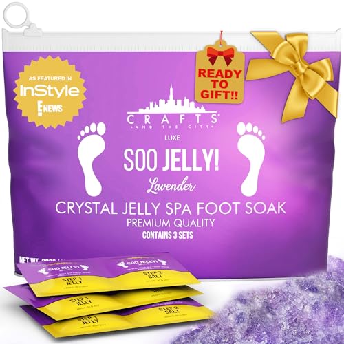 Lavender Jelly Pedicure Foot Soak Set (3 Pack) - Hydrating Spa Foot Gel