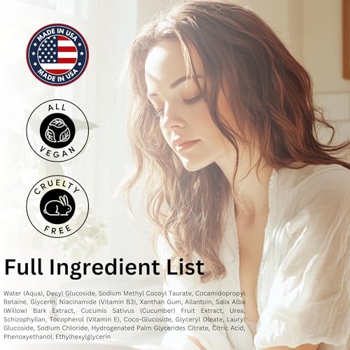 Face Cleanser Daily Wash ? Gentle Foaming Cleanser with Vitamin B3, Schizophyllan & Cucumber for Balanced, Hydrated Skin ? 8 oz