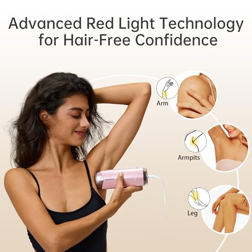 Amifiy Ice Cooling IPL Hair Removal Device Painless for Face & Body, No Skin Tone Sensor, 3 Levels & 2 Modes