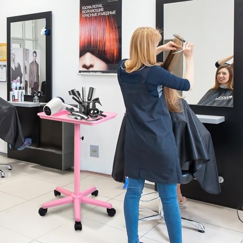 Salon Señor Pink Adjustable Height Salon Tray with Wheels