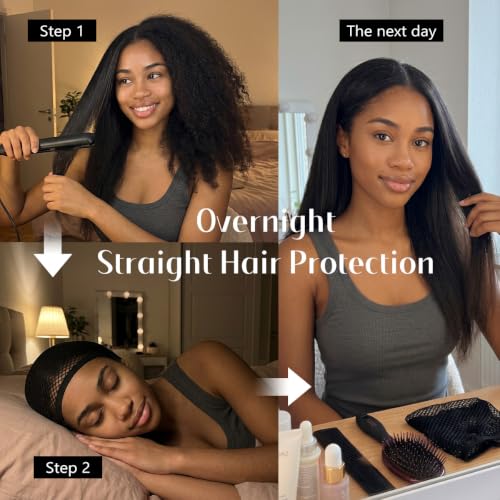 Dreamlover Black Mesh Wig Caps for Sleeping - 3 Pack, Breathable & Stretchy Hair Nets