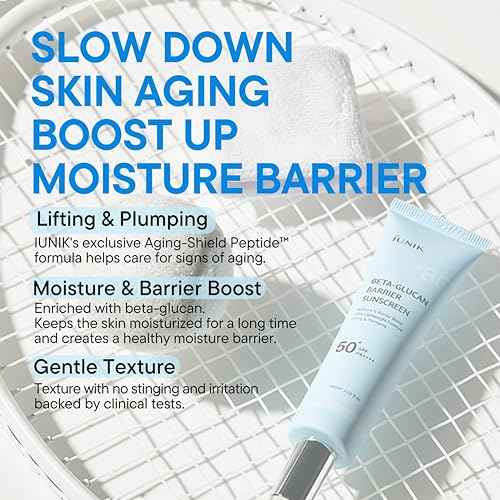 IUNIK Beta-Glucan Water Barrier Moisture Daily Sunscreen Matte & No White Cast SPF 50+ PA++++ Vegan Lifting & Plumping Moisturizing Daily Sun Cream for Dry Oily Sensitive Skin Korean Skincare