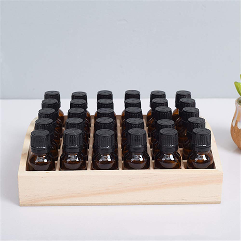 Meao Tray Type Wooden Essential Oil Display Storage Organizer Holder Stand - 30 Slots Natural Hard Pine Wood Rack - Holds up to 30 Aromatherapy Bottles - Ideal Gift Presentation Shelf #7
