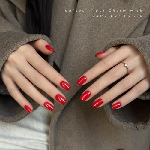 GAOY Red Gel Nail Polish 16ml Soak Off UV LED for Nail Art & Manicure