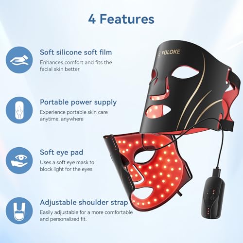 LED Light Therapy Mask Skin Care Mask, LED Red 630¡¾5nm & NIR 830nm Wavelength for Home Use(TAN)