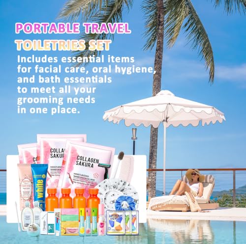 44PCS Travel Toiletry Kit with Travel-Size Personal Care & Organizer Bag