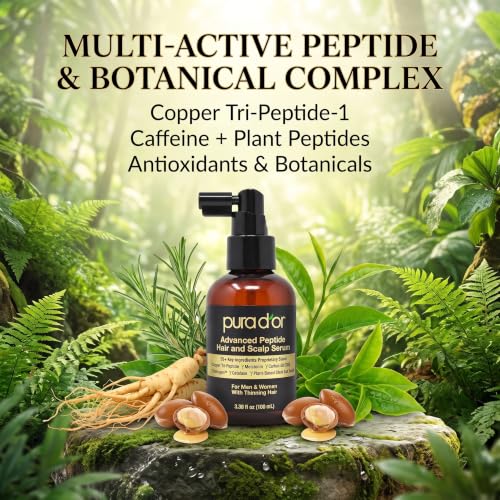 PURA D'OR Hair & Scalp Serum with Copper Peptide & Caffeine