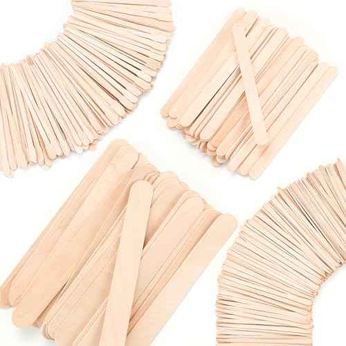 4 Style 500 Pcs Waxing Sticks Assorted Wax Applicator Sticks For Body Legs Face With Small Medium Large Sizes Wood Popsicle Sticks For Waxing Or Wood Craft Sticks