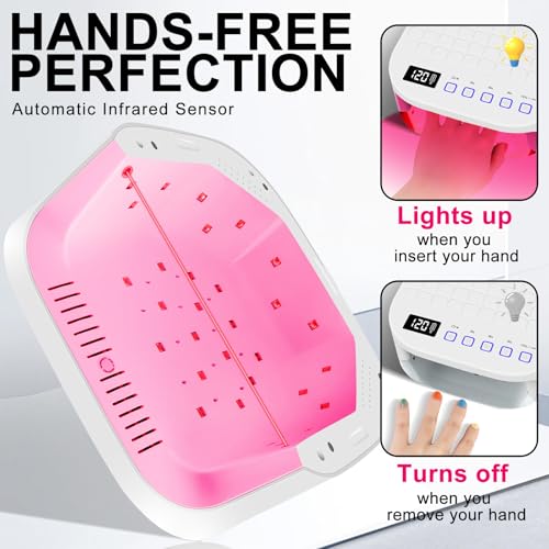 MEKK Cordless 54W UV LED Nail Lamp with Gentle Red Light