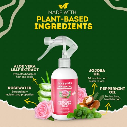 Locsanity Loc Spray - Rosewater & Peppermint Moisturizer 8oz