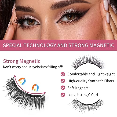 Dual Magnetic Eyelashes Kit - No Glue, 4D Natural Look, Reusable