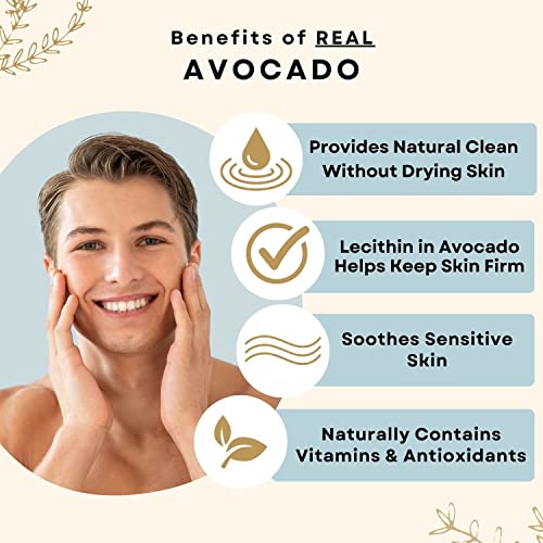 2 Avocado Facial Bars with 3 Unscented Soap Bars (5 Bars)