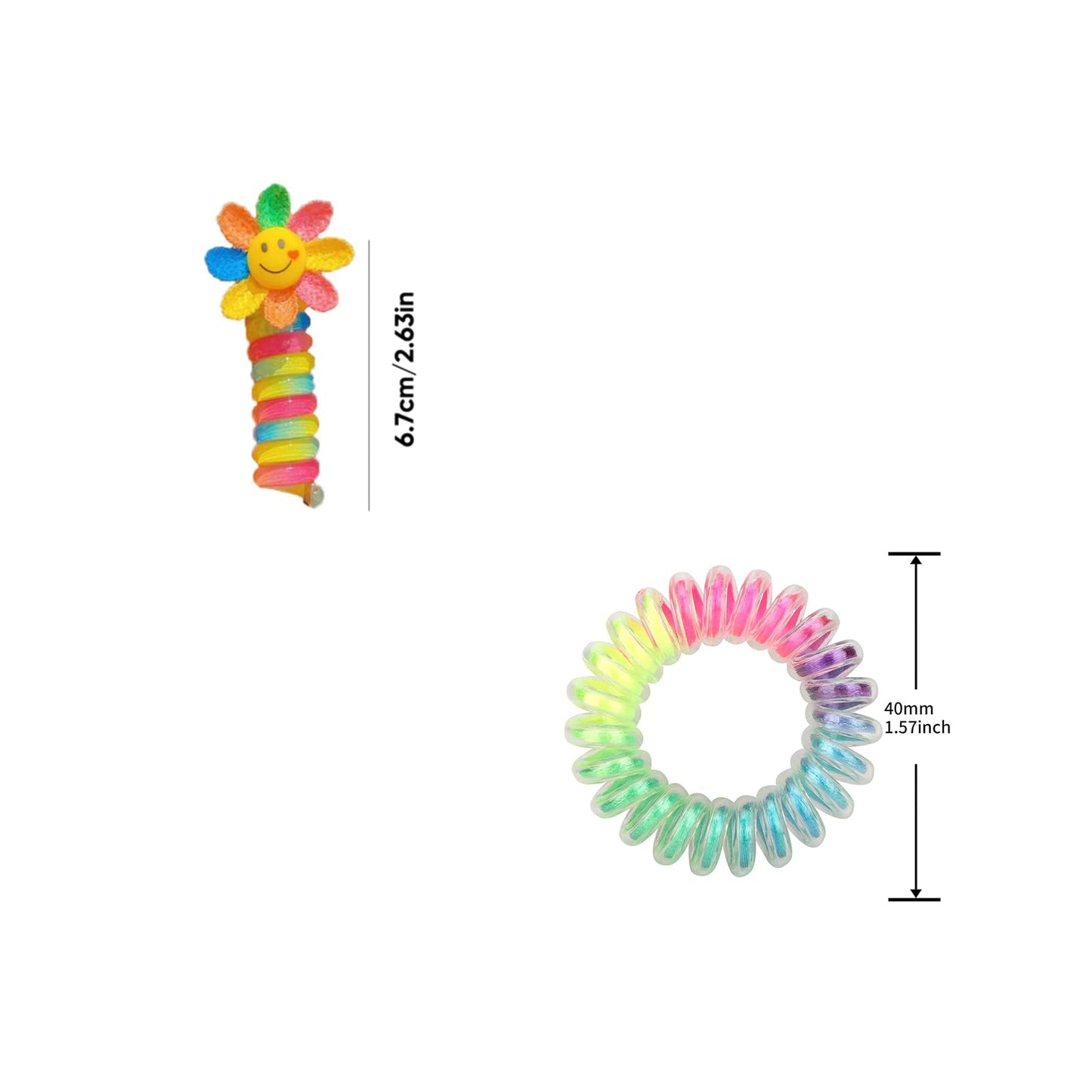 Stylish Spiral Hair Ties, Colorful Telephone Wire Accessories for Kids & Women's Trendy Hairstyles (8 PCS)