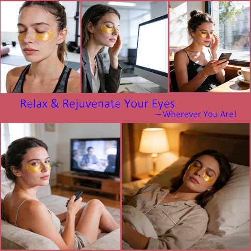 Under Eye Patches Masks - for Puffy Eyes, Dark Circles, Eye Bags and Wrinkles with Collagen & Hyaluronic Acid Hydrogel Under Eye Mask for Women and Men