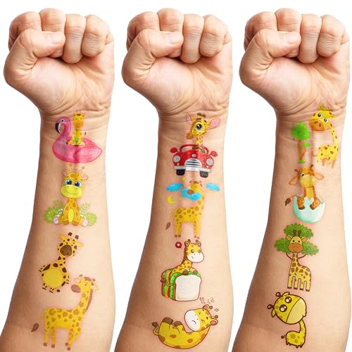 Giraffe Temporary Tattoos 96PCS Party Favors Sheets