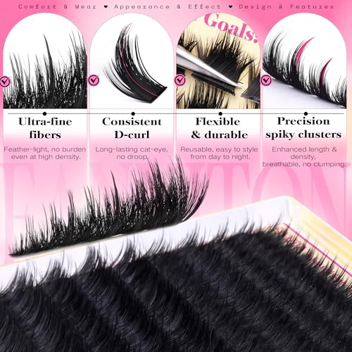 Volume Lash Clusters 10-18mm D Curl Wispy Eyelash Extensions
