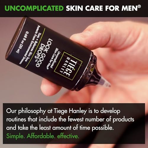 Tiege Hanley Look Good Tanning Drops for Men, Daily Tinted Face Moisturizer Mix-In with Hyaluronic Acid for Hydration, Natural Tan Finish and Antioxidant Support, Men¡¯s Skin Care, 20 ML